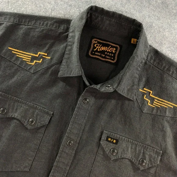 Howler Bros Heed The Call Mens Shirt L Grey Cotton Short Sleeve - Picture 1 of 16